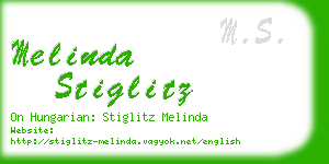 melinda stiglitz business card